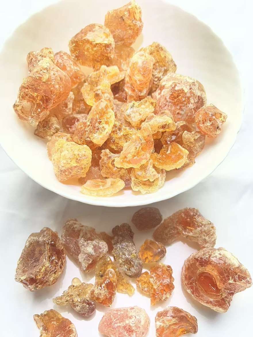 Grade 1 Acacia senegal gum arabic nodules in a bowl